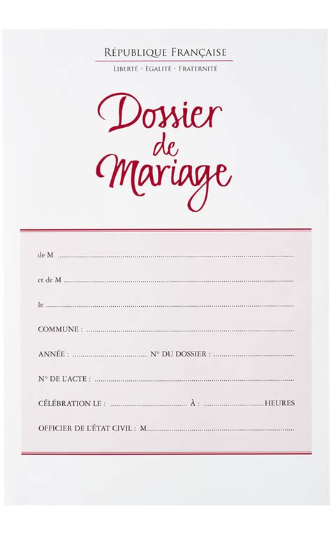 DOSSIER de MARIAGE CIVIL